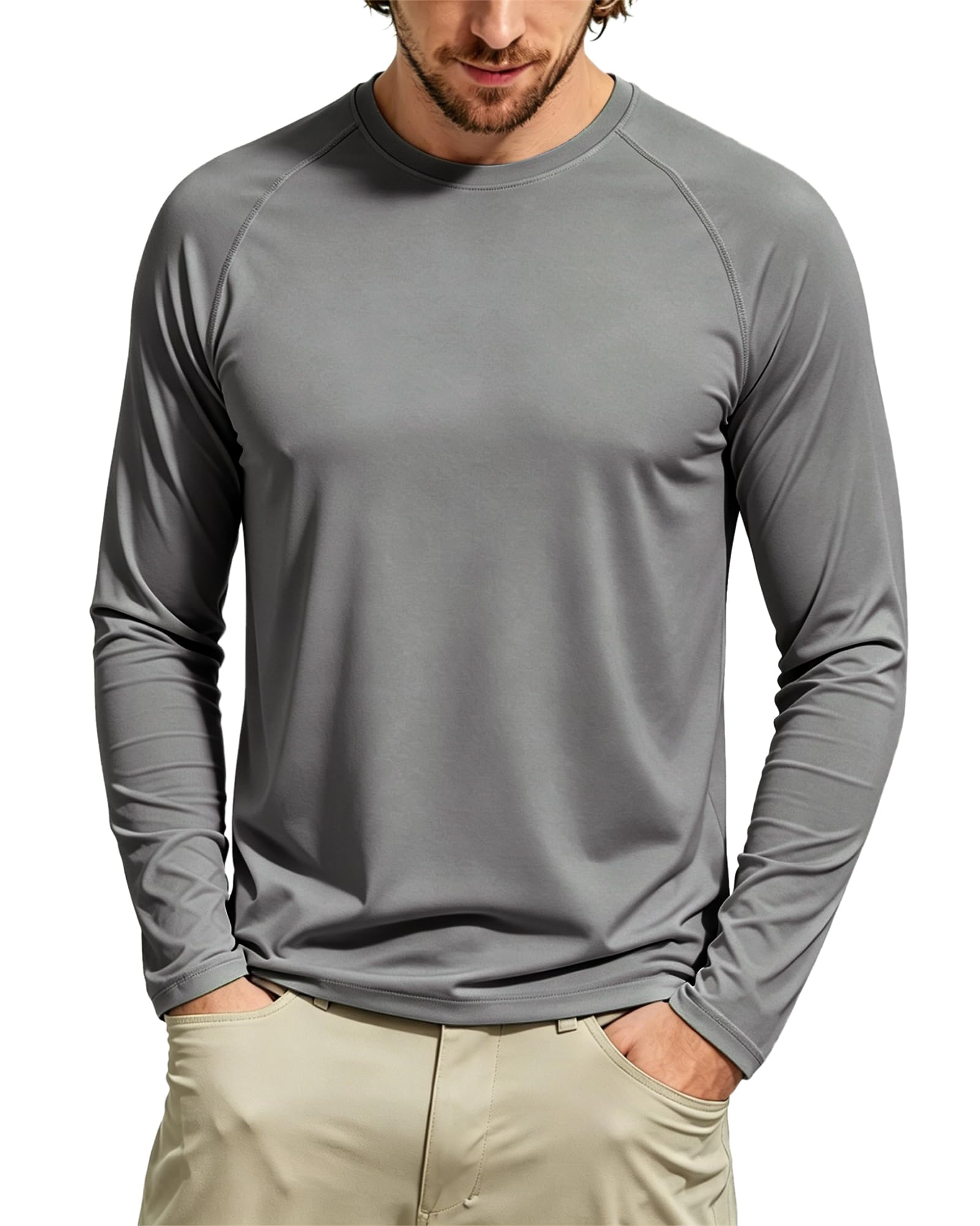 Tansozer Herren UPF 50+ UV Shirt Rashguard Sonnenschutz Schwimmshirt Schnelltrocknend Funktionsshirt Surfen Angeln Wandern Top