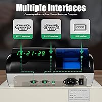 Vista 4 de Caja registradora electrónica para pequeñas empresas con cajón de efectivo, pantalla LED digital orientada al cliente, impresión térmica de recibos