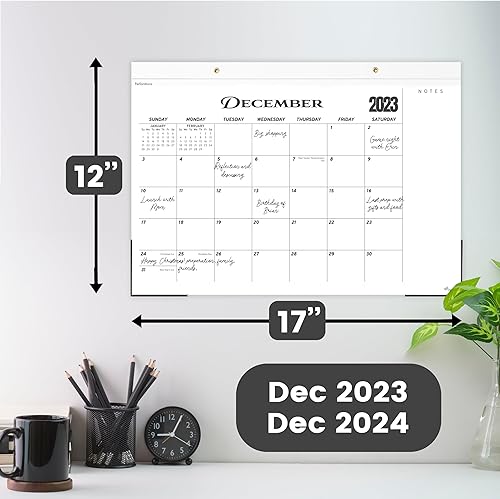 Miniatura 2 de Ensight Calendario de escritorio 2024-17x12 - Calendario de pared - Sección de papel grueso y notas - Funciona a lo largo de 2024 (floral)