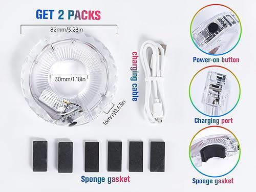 Miniatura 7 de Luces de rueda de bicicleta, luces de rueda de bicicleta para conducción nocturna, luz de radios de bicicleta con visibilidad de 360, detección de