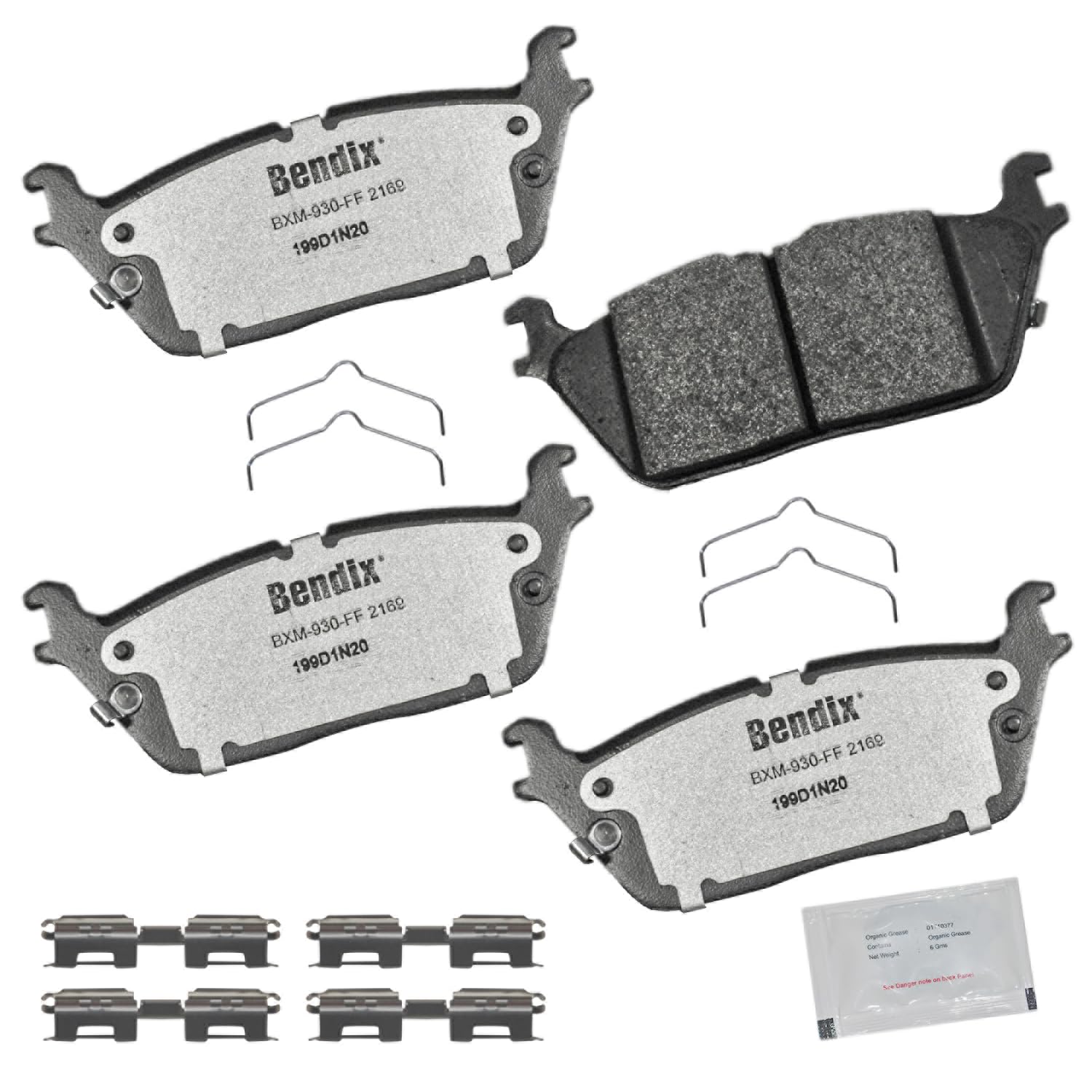 Bendix Fleet Metlok MKD2169FM Semi-Metallic Rear Brake Pads for Jeep Grand Wagoneer 2024-2022, Grand Wagoneer L 2024-2023, Wagoneer 2024-2022, Wagoneer L 2024-2023, Ram 1500 2024-2019