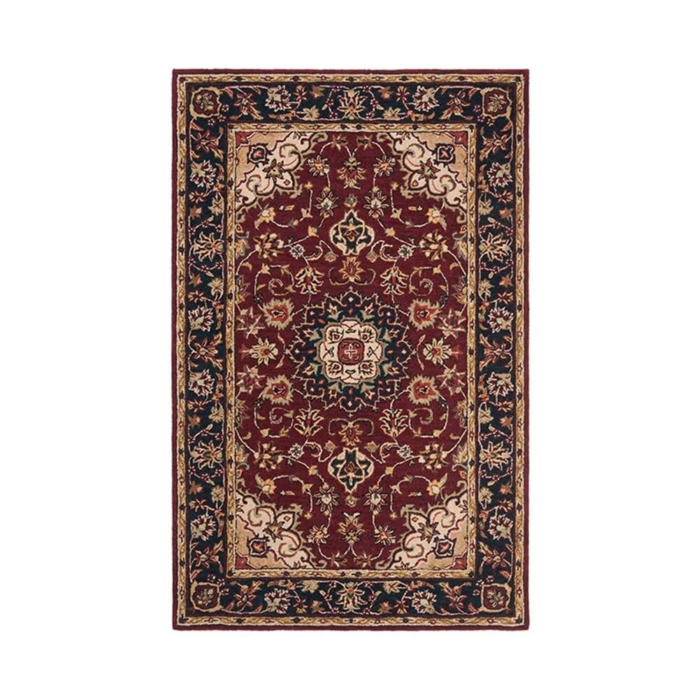 Tapis de couloir rouge 90x180 cm floral vintage pour chambre d'enfant
