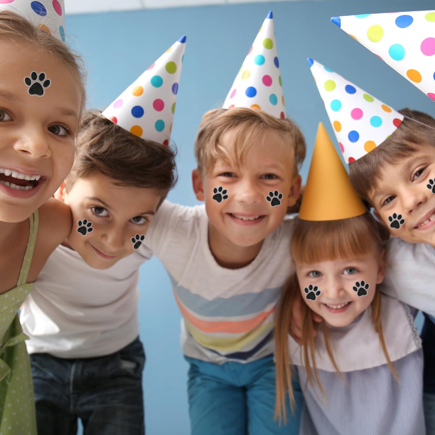 Blulu 25 Sheets 200 Pcs Glitter Paw Print Tattoos Temporary Glitter Dog Paw Print Face Tattoos Dog Stickers Removable for Cheer Patrol Women Face Body Arm House Party Supplies(Black) - Image 6