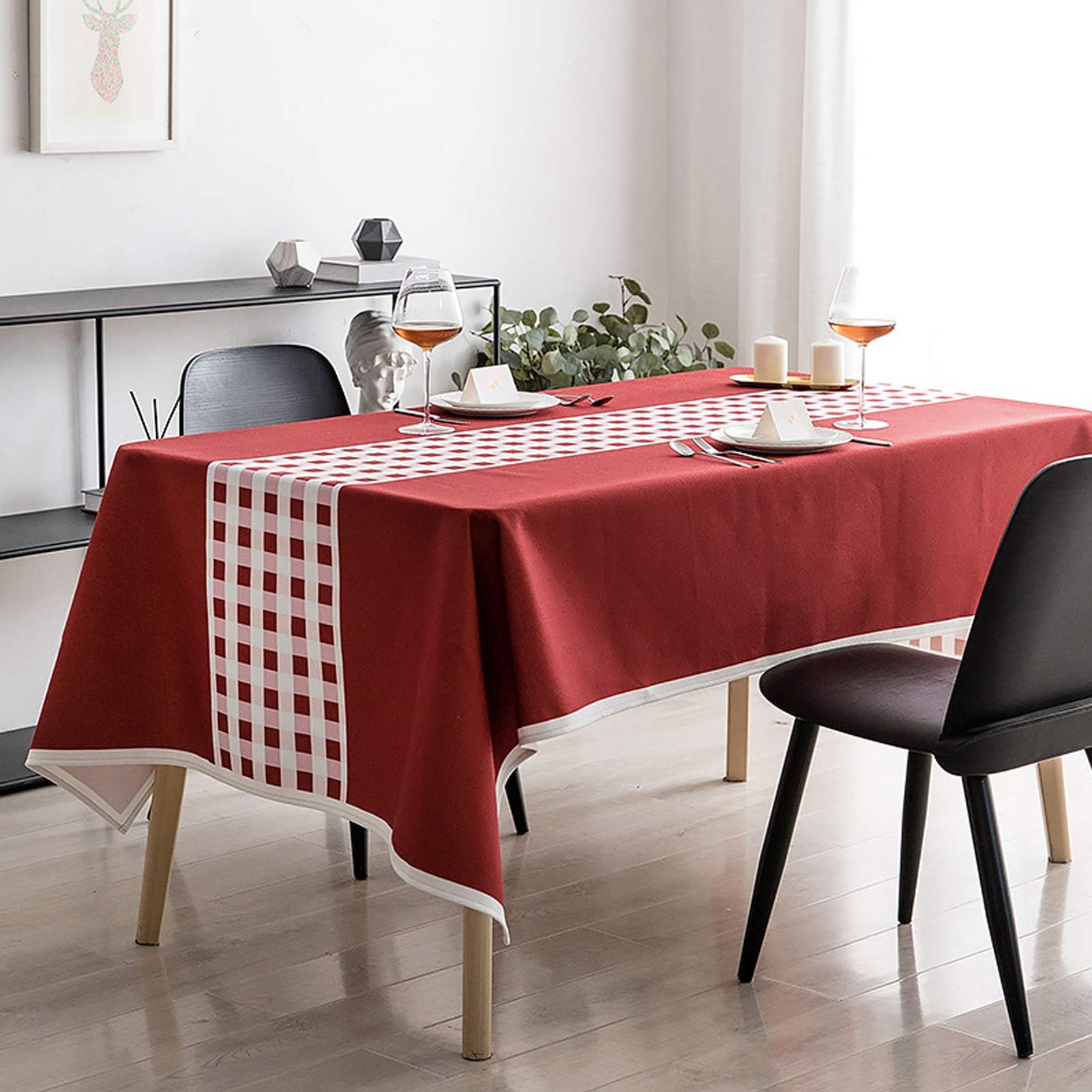 Nappe Fleur Rouge Nappe De Table Durable Imperméable