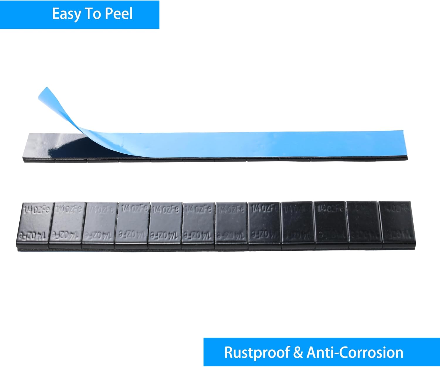 1/4oz Wheel Adhesive Stick-on Weight Slim Style (360, Black, Slim Style)