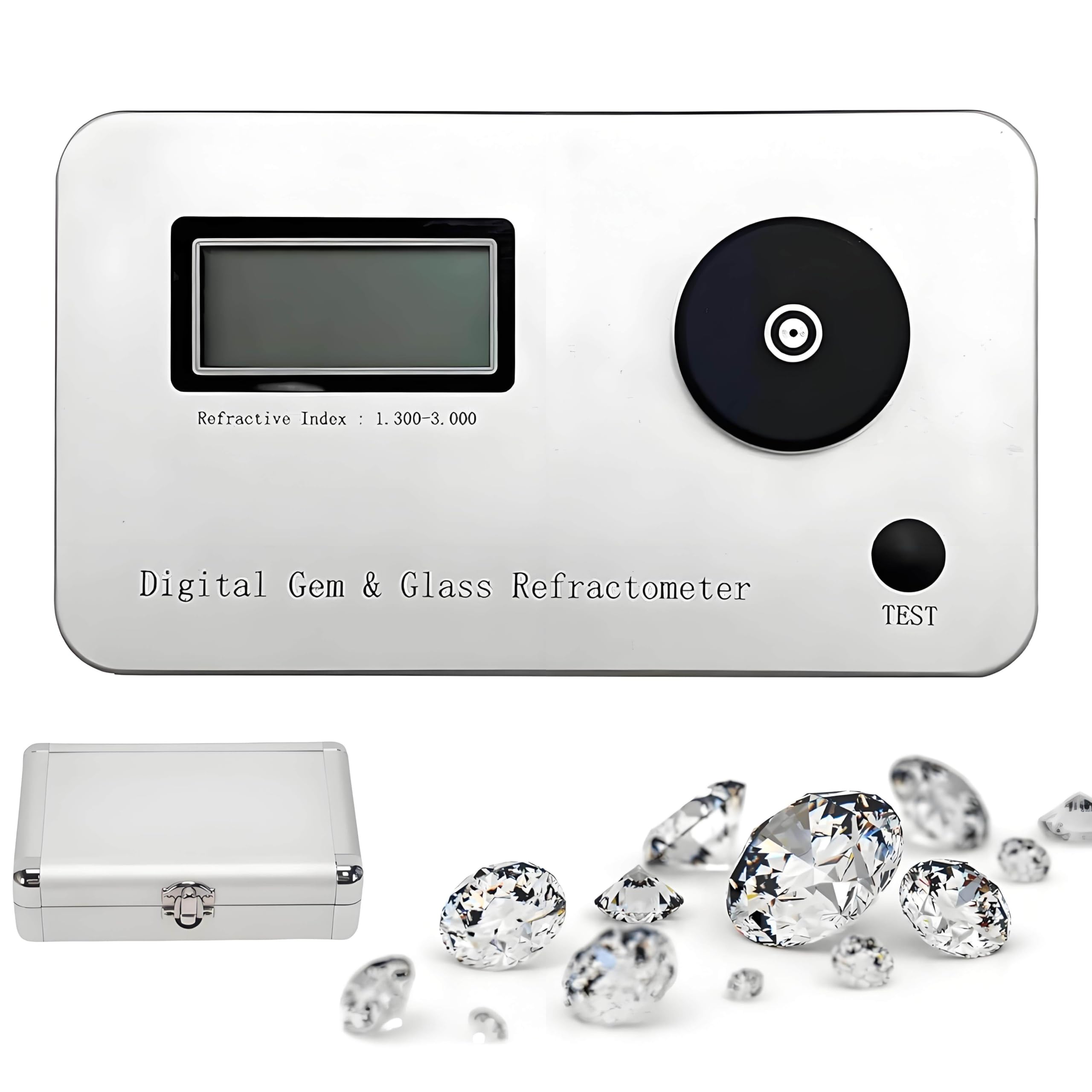 GSHSHOU Gemstone Refractometer, Jewelry Tester Identification Tools, Measurement Error: ±0.005 / Accuracy: 0.001 / Refractive Index 1.300-3.000, for Jewelry, Jade