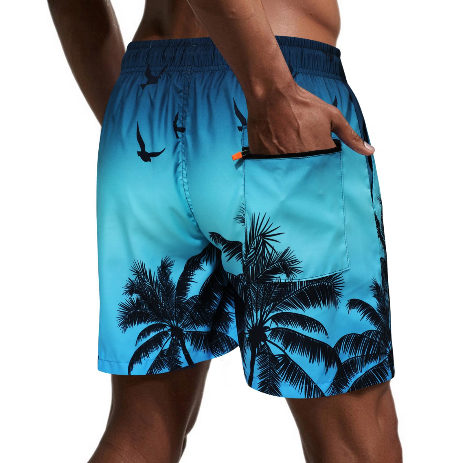 Danfiki Pantaloncini Costume da Bagno Uomo Asciugatura Veloce Calzoncini da Beach Costume da Bagno Fodera Rete con Taschino e Coulisse Trunks