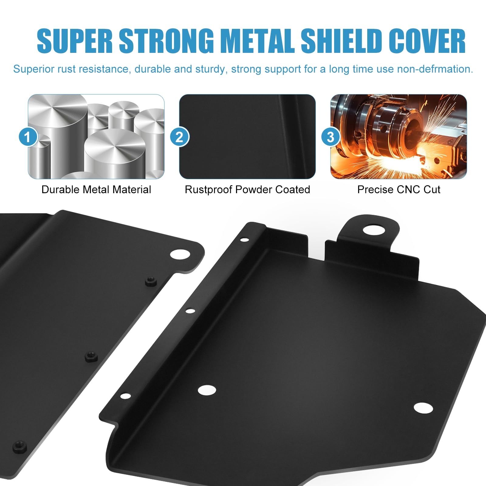 Ustinian Underbody Splash Shield Cover For 2022-2025 Ford Maverick - Left Driver Side Rear Wheel Heavy Duty Aluminum Alloy Guard Panel | Rust Proof Protection Against Mud, Stone & Road Debris