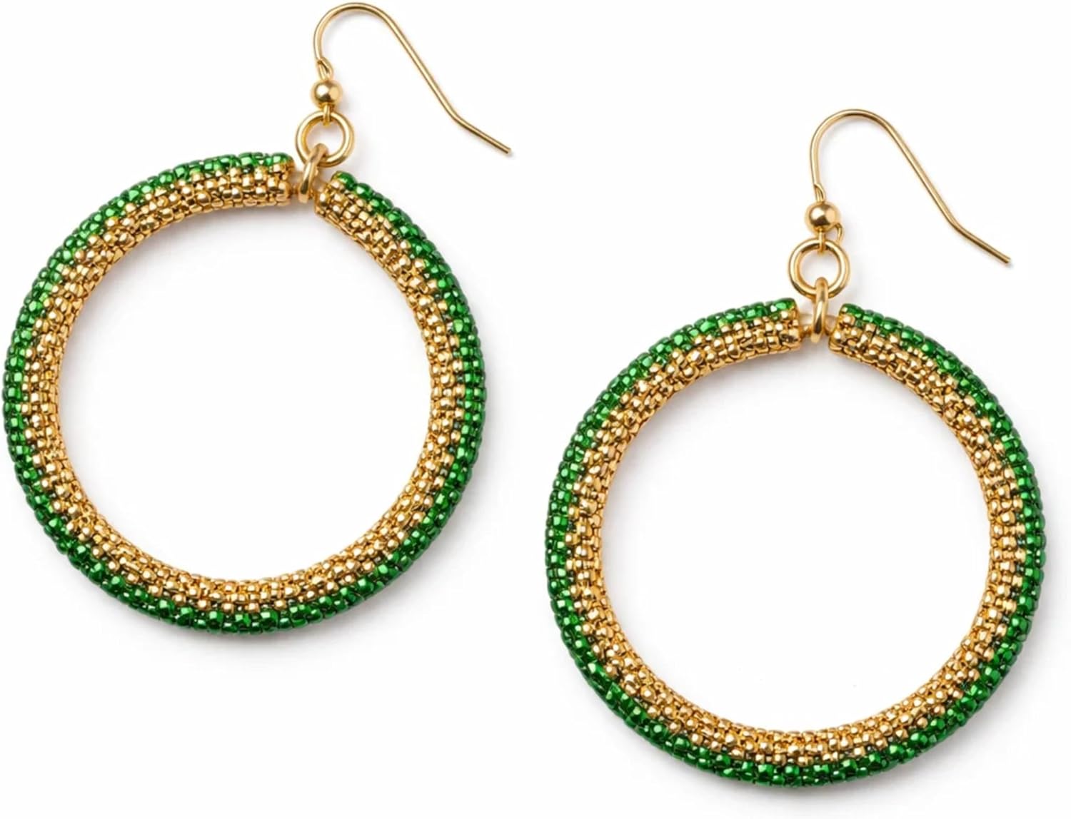 Handmade Bead-Wrapped Hoop Earrings for Women – Boho Statement Dangle Jewelry for Casual Outfits, Parties & Special Occasions