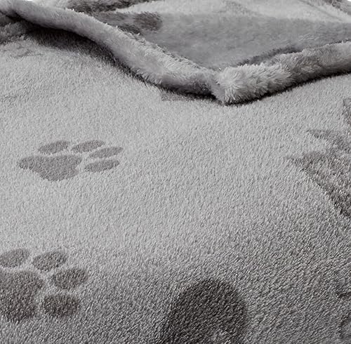 Miniatura 4 de Juicy Couture Manta de perro de 50 x 60 pulgadas color gris oscurogris claro, impresa, transpirable, ligera, lavable a máquina, manta de gato para