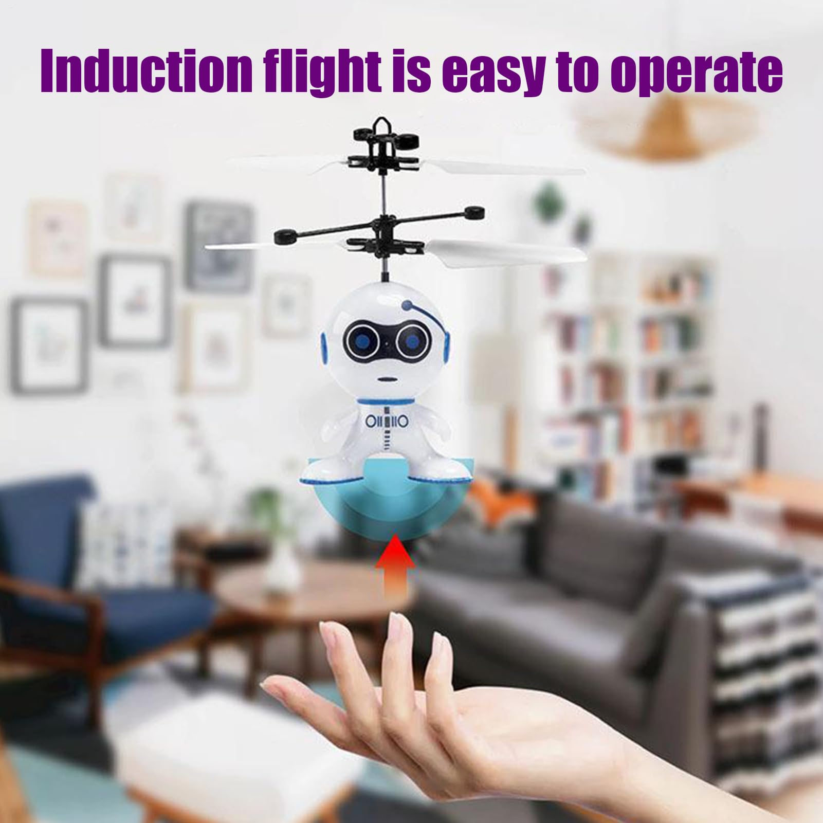 Flying Robot Games – Helicopter Robot Drone | Induction Airplane Toy | USB Rechargeable Remote Control | Infrared Sensor for Kids | Indoor Outdoor Fun | Hovering Flying Toy for Boys Girls — view 3