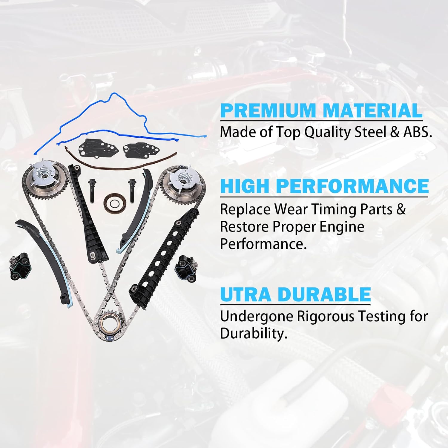 5.4 Timing Chain Kit Cam Phaser Repair Kit for 2005-2014 Ford F-150, F-250, F-350, Expedition, Lincoln Navigator, Mark LT 5.4L Triton Cam Phaser Repair Kit
