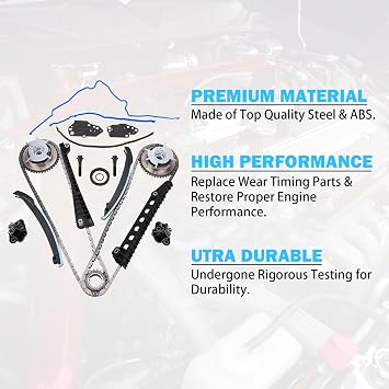 5.4 Timing Chain Kit Cam Phaser Repair Kit for 2005-2014 Ford F-150, F-250, F-350, Expedition, Lincoln Navigator, Mark LT 5.4L Triton Cam Phaser Repair Kit
