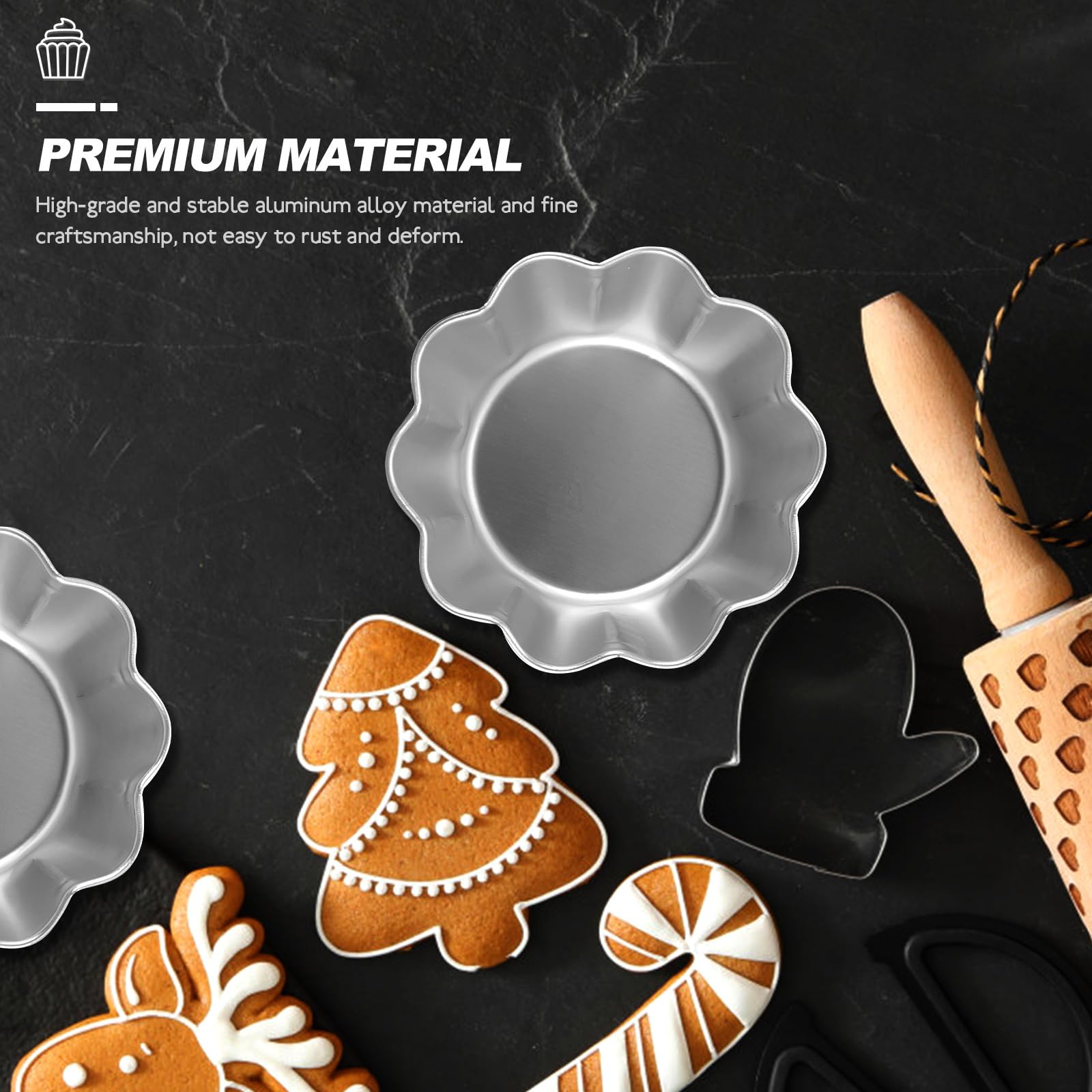 Luxshiny Juego de 2 moldes multifunción para hornear magdalenas y pasteles caseros, 6 unidades