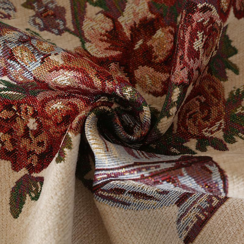 Miniatura 8 de Juego de 2 fundas de almohada vintage rojas para sofá, fundas de almohada victorianas de 18 x 18 pulgadas, almohada de entrada para banco y sala de