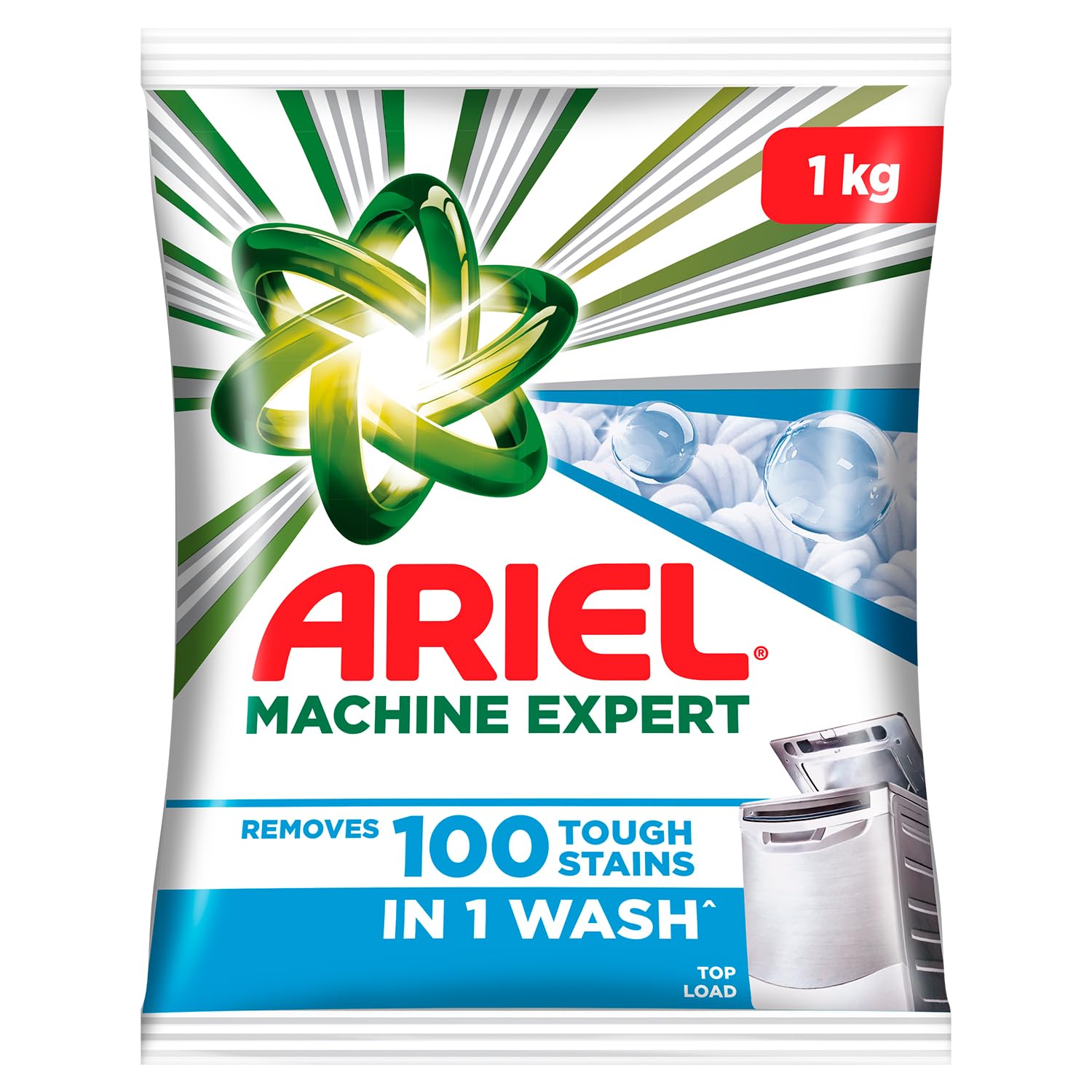 Ariel Matic Detergent Powder Top Load - 1kg | Removes 100 Tough Stains in 1 wash | Specially Designed for Washing Machines | Fresh Fragrance-image-9
