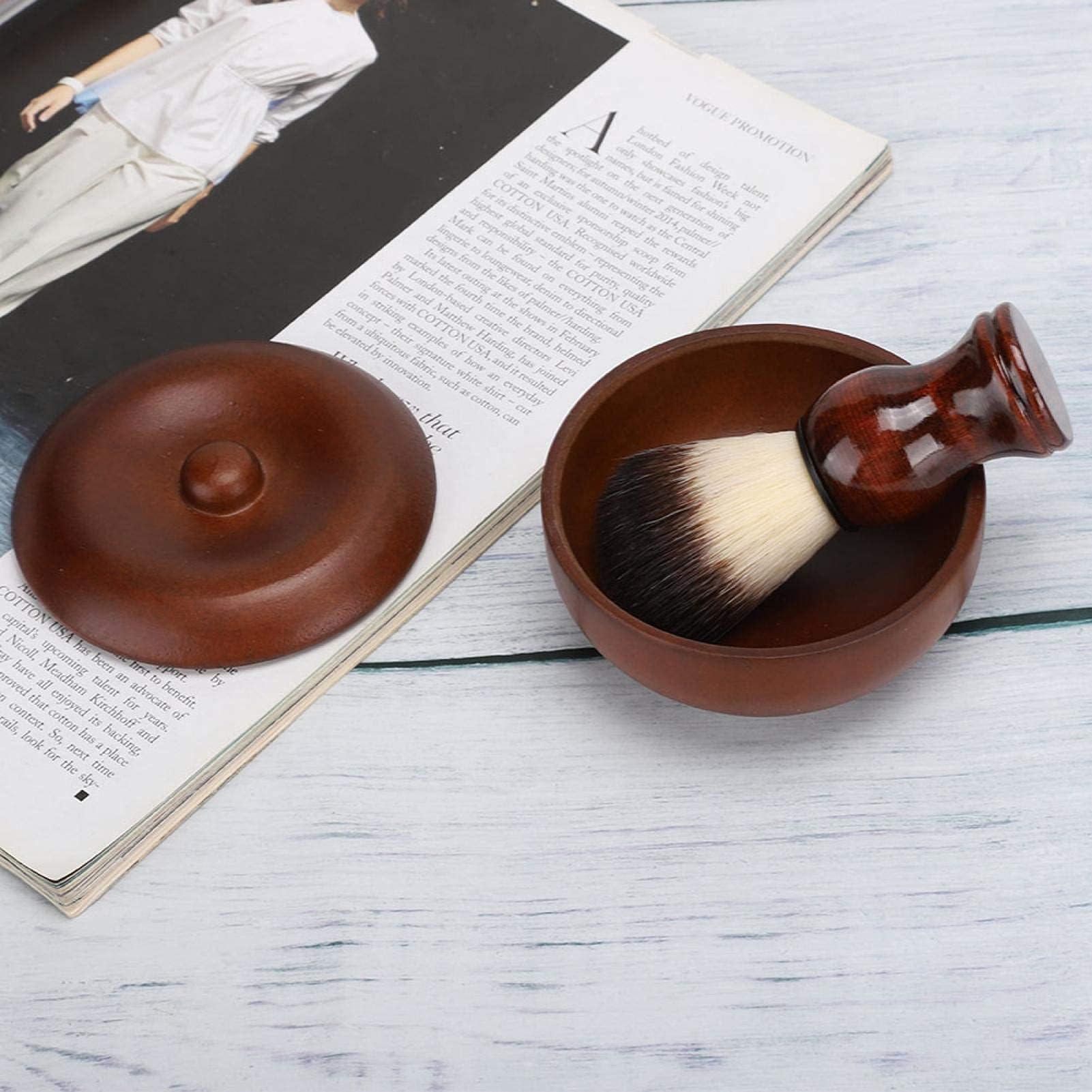 Agatige Brocha De Afeitar De 2 Piezas Y Tazón, 2 En 1 Kit De Afeitar De Madera Kit De Jabón De Afeitar Brocha De Afeitar Tazón De Jabón De Afeitar Para Hombres