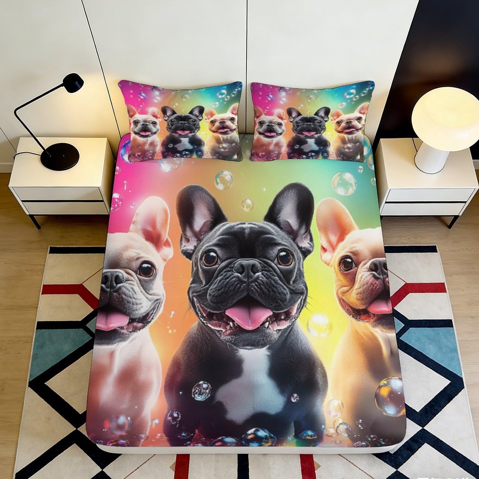 3D Printed Tiger Fitted Sheet Microfiber Deep Pocket Elastic Hem Bedroom Bedding Tiger Mattress Fitted Cover Washable Protector 180x200x25cm