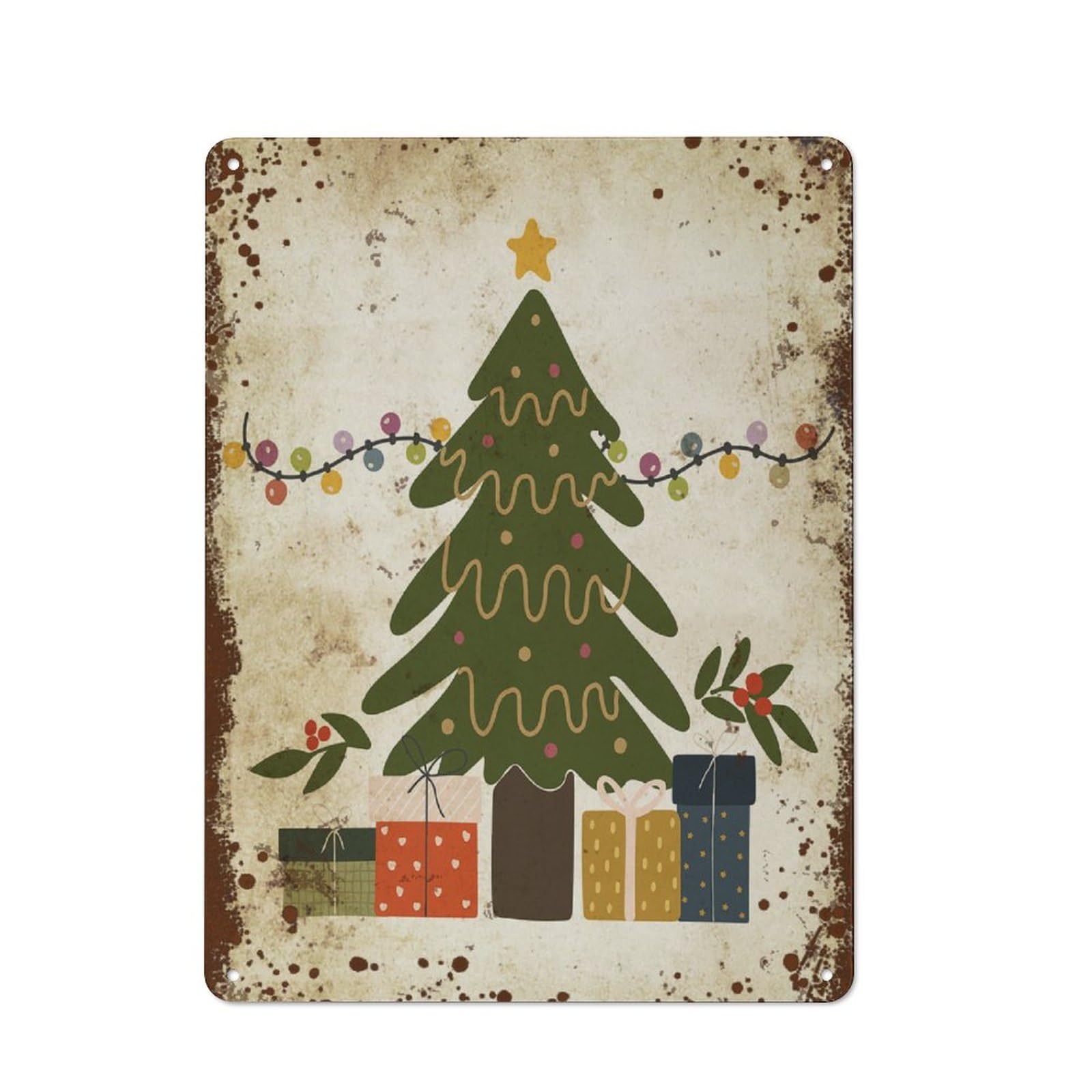 Kwqdozf Style-3 12X16inch Christmas Tree Wall Art, Winter New Year Home Decor, Funny Christ