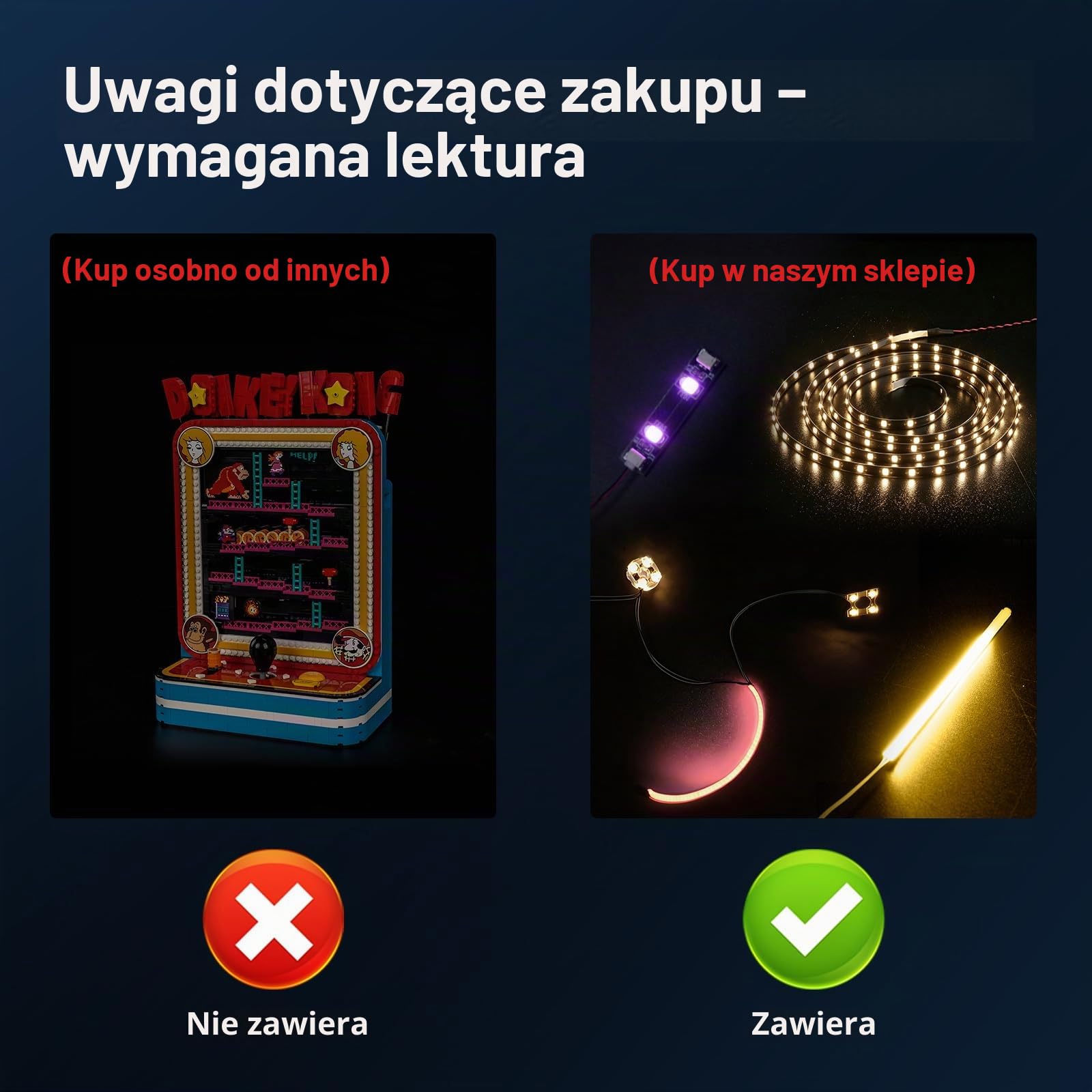 Zestaw świetlny wersji muzycznej Kompatybilny z Lego Donkey Kong Arcade 72051