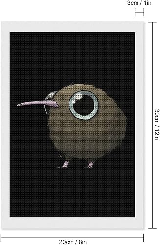 Miniatura 2 de Kit de pintura de diamante con diseño de pájaro kiwi gordo lindo y cuadrado completo, manualidades para decoración de pared del hogar