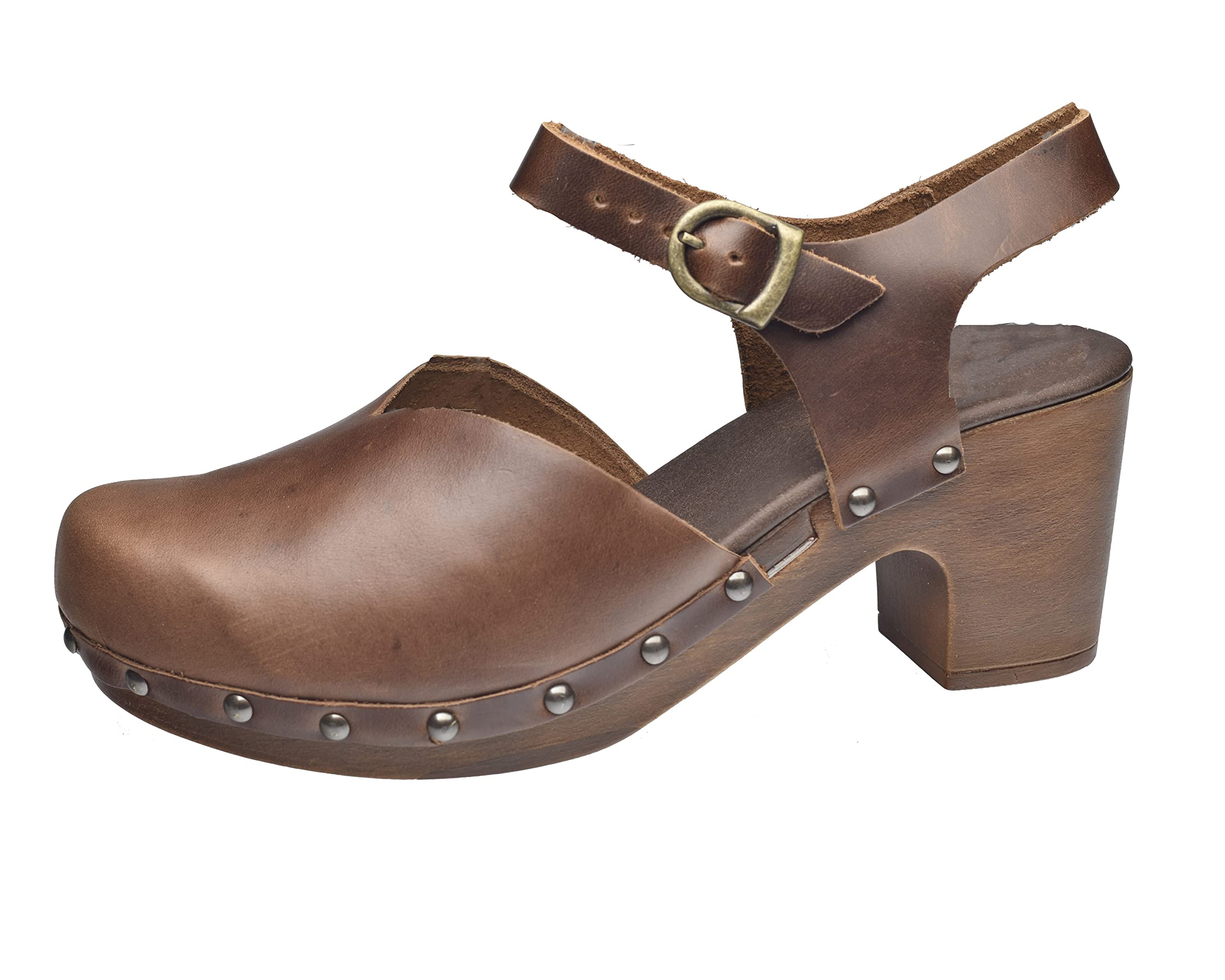 Sanita, NON Wood - SOLAIMA Sandal Leather, Scarpe Sandali Zoccoli Moda Casual Fashion