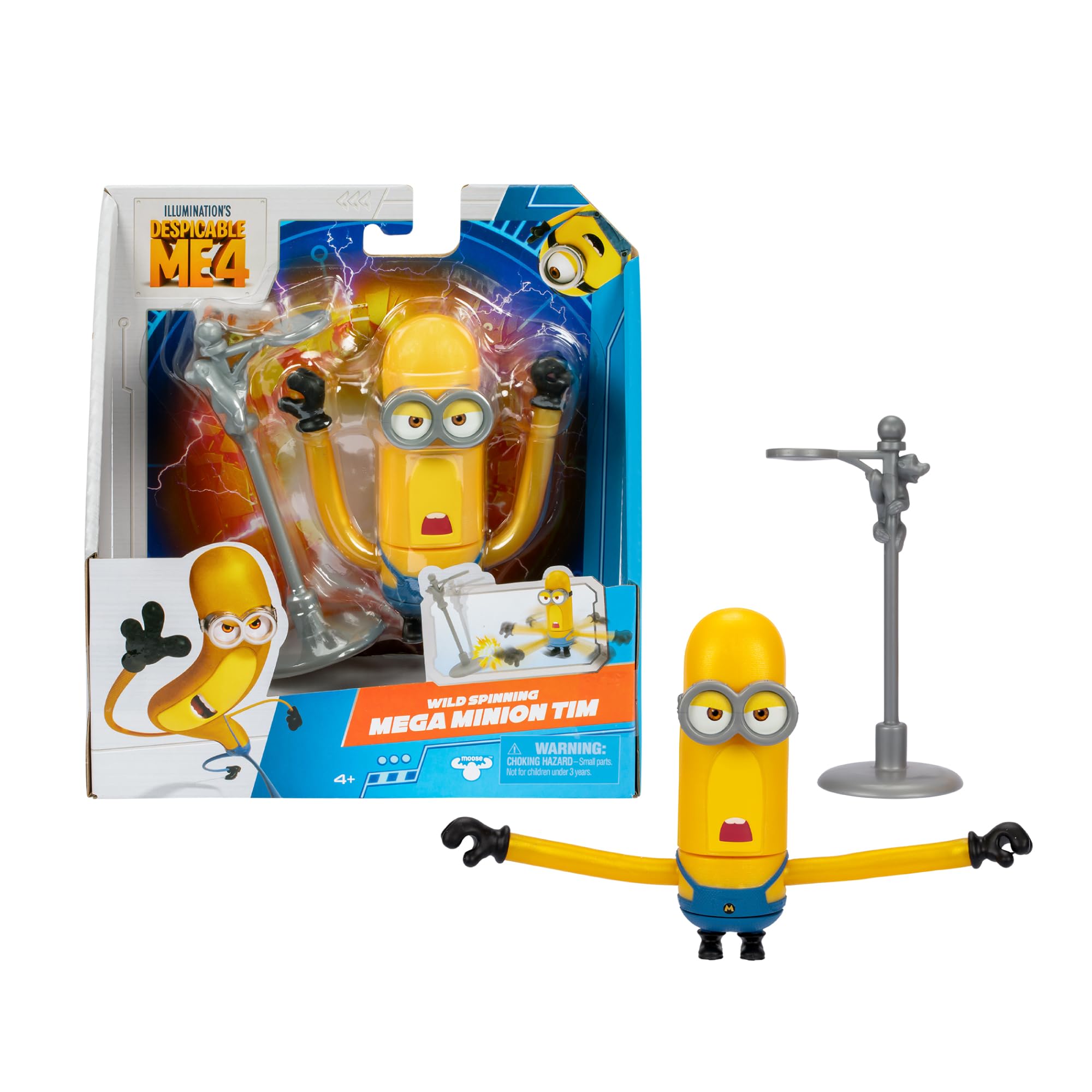 DM4 Despicable Me 4, figurka Minion Tim, figurka akcji, w tym unikalny dodatek mojego ulubionego złoczyńcy, rozmiar 10 cm, wiek 3 lat, gwiazda (MN403200)