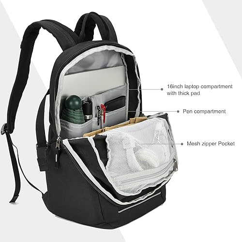 Miniatura 4 de EVER ADVANCED Mochila de trabajo, mochila de viaje para laptop para mujeres y hombres con funda de equipaje, compatible con laptop de 15.6 pulgadas,