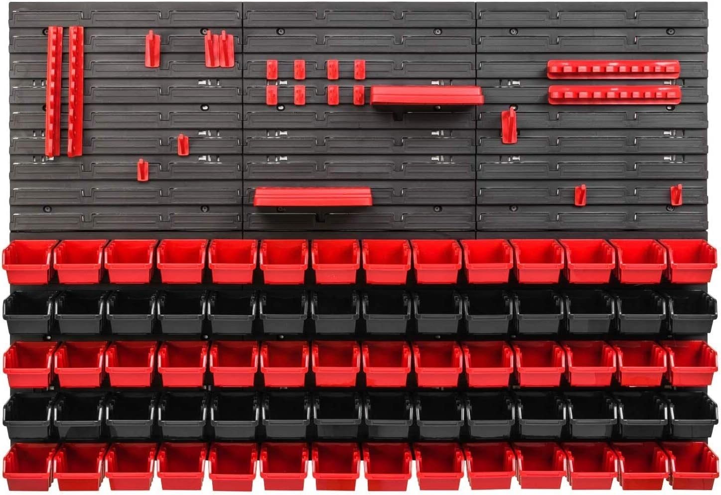  - Wall Mounted Tool Peg Board Set Garage Storage Bins Workshop Rack Shed Organiser Model 16