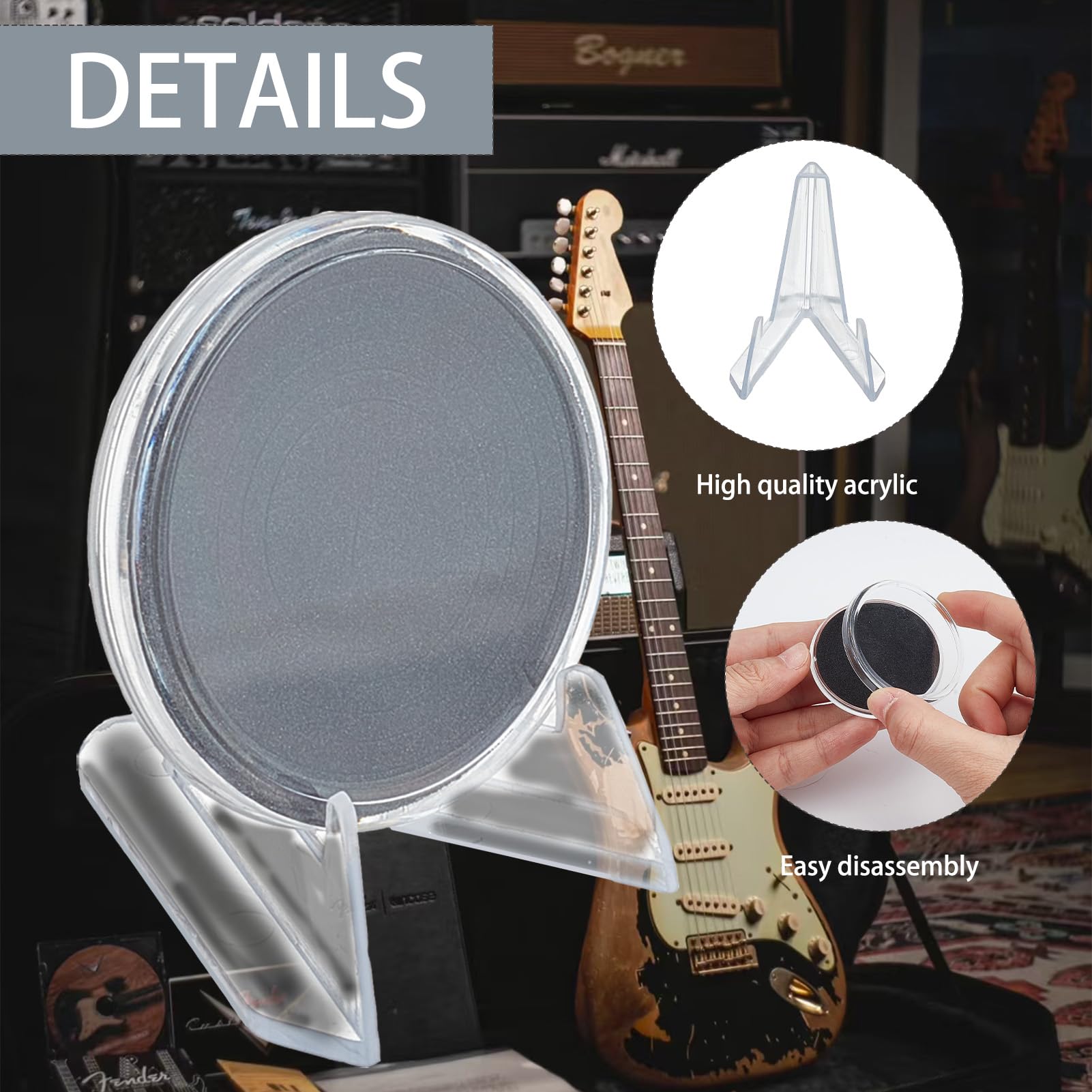 NICENEEDED 2PCS Acrylic Guitar Pick Display Case, Guitar Picks Show Rack Clear Rack Storage Commemorative Coin Storage - Image 4