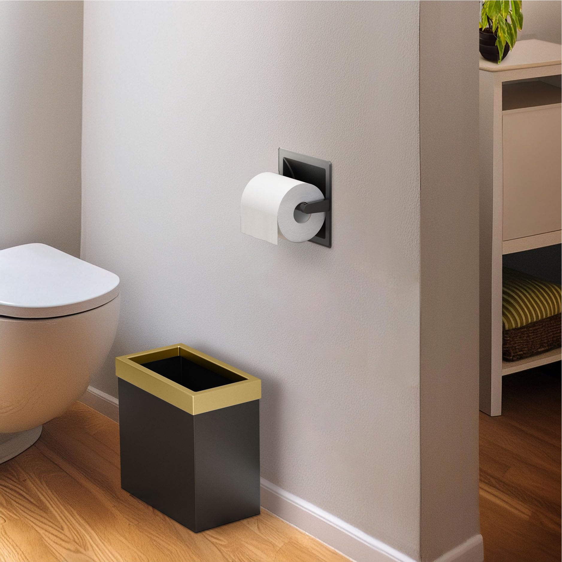 Gatco 752 Recessed Pivoting Toilet Paper Holder, Wall Mounted
