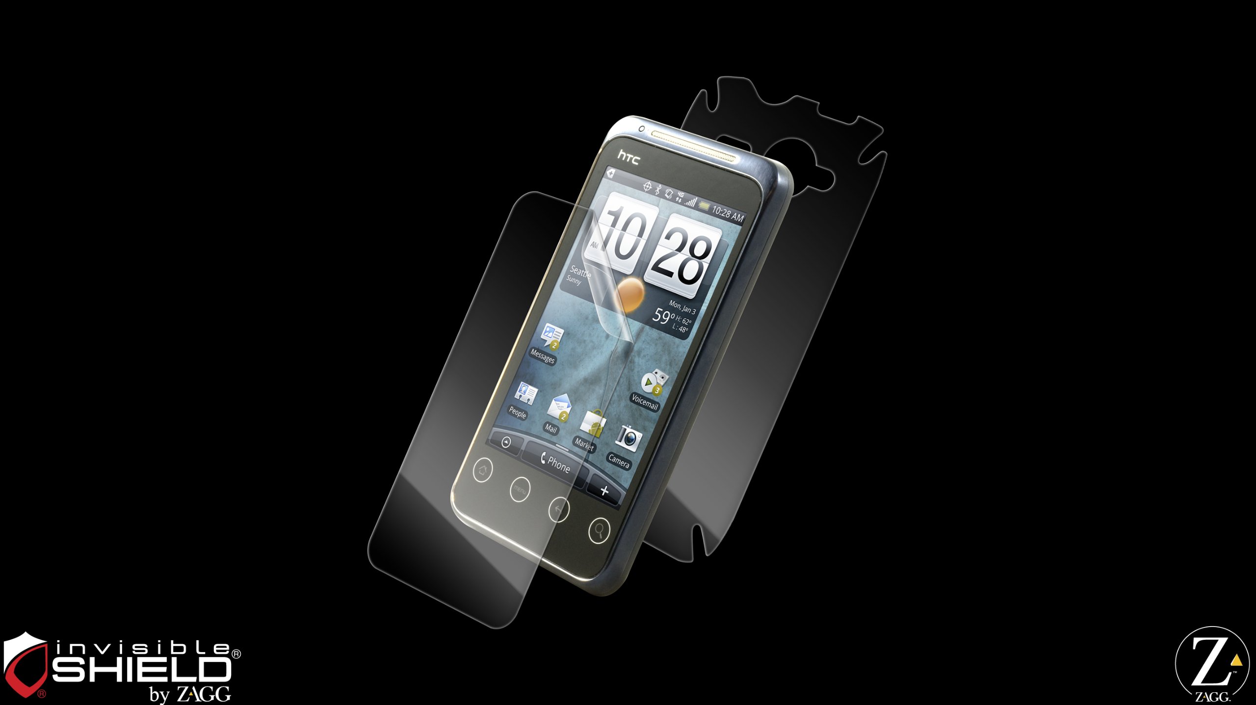 invisibleSHIELD ZAGG Full Body Coverage for HTC EVO Shift 4G, Transparent - Image 2