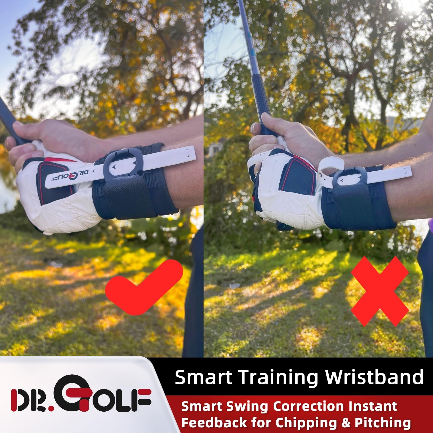 Golf-Handgelenk-Trainingshilfe – Golf-Schwungtrainer, Swing-Training-Armband, Erkennung falscher Handgelenk-Aktion – sofortiges Feedback, vermeiden Sie das Schröpfen und Umklappen des Handgelenks,