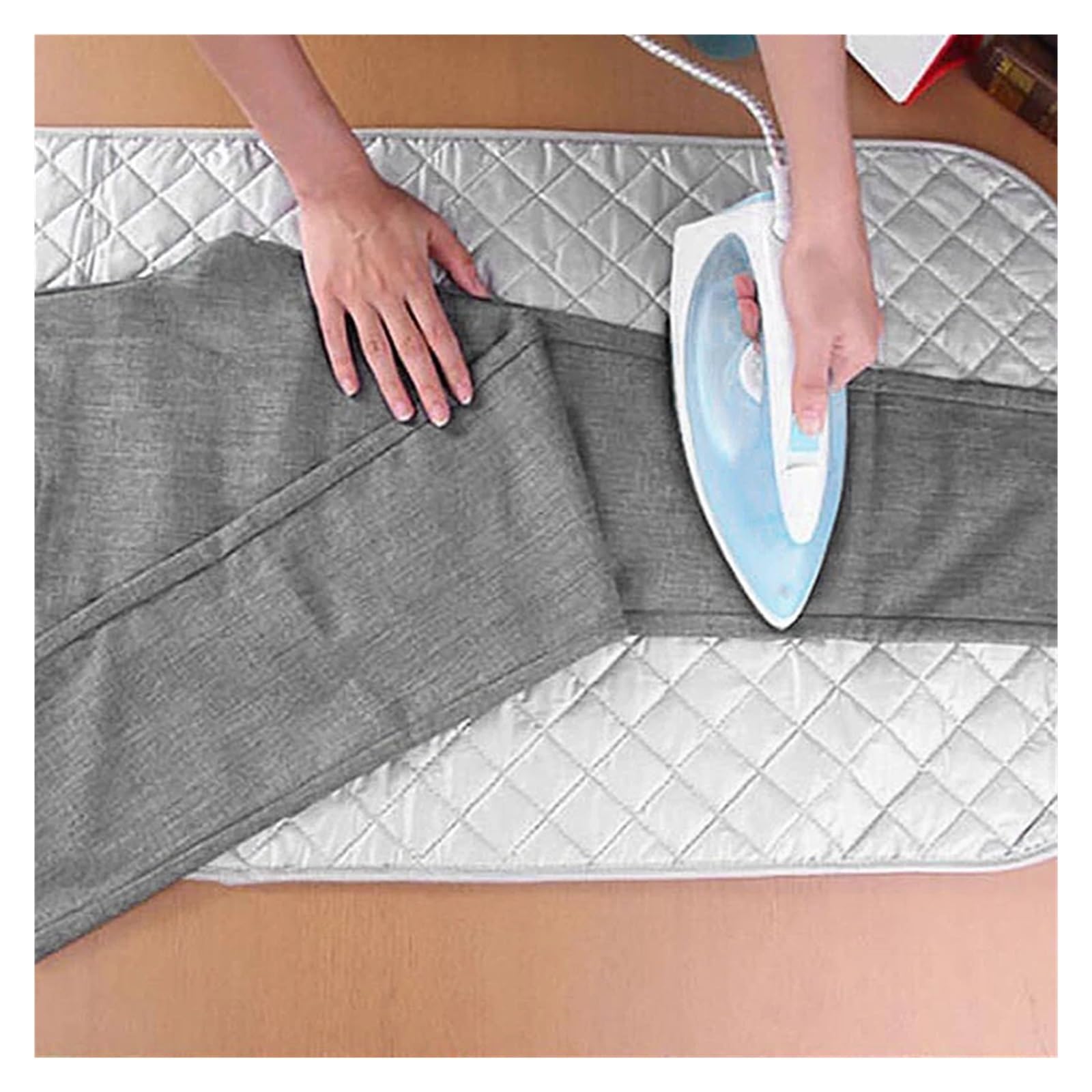 Alfombrilla portátil para Planchar, Estera for Planchar, Almohadilla for la Colada, Funda for Lavadora y Secadora, Protector de algodón Plateado, 48x85cm, 60x55cm(48x85cm)