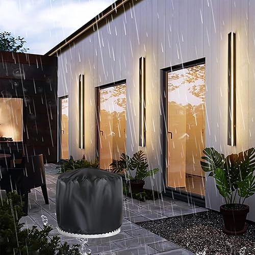 Miniatura 4 de Yuzee Cubierta redonda para hoguera, 18 pulgadas para estufa individual, mesa con asa, cubierta para fogata 420D resistente, cubierta para fogata