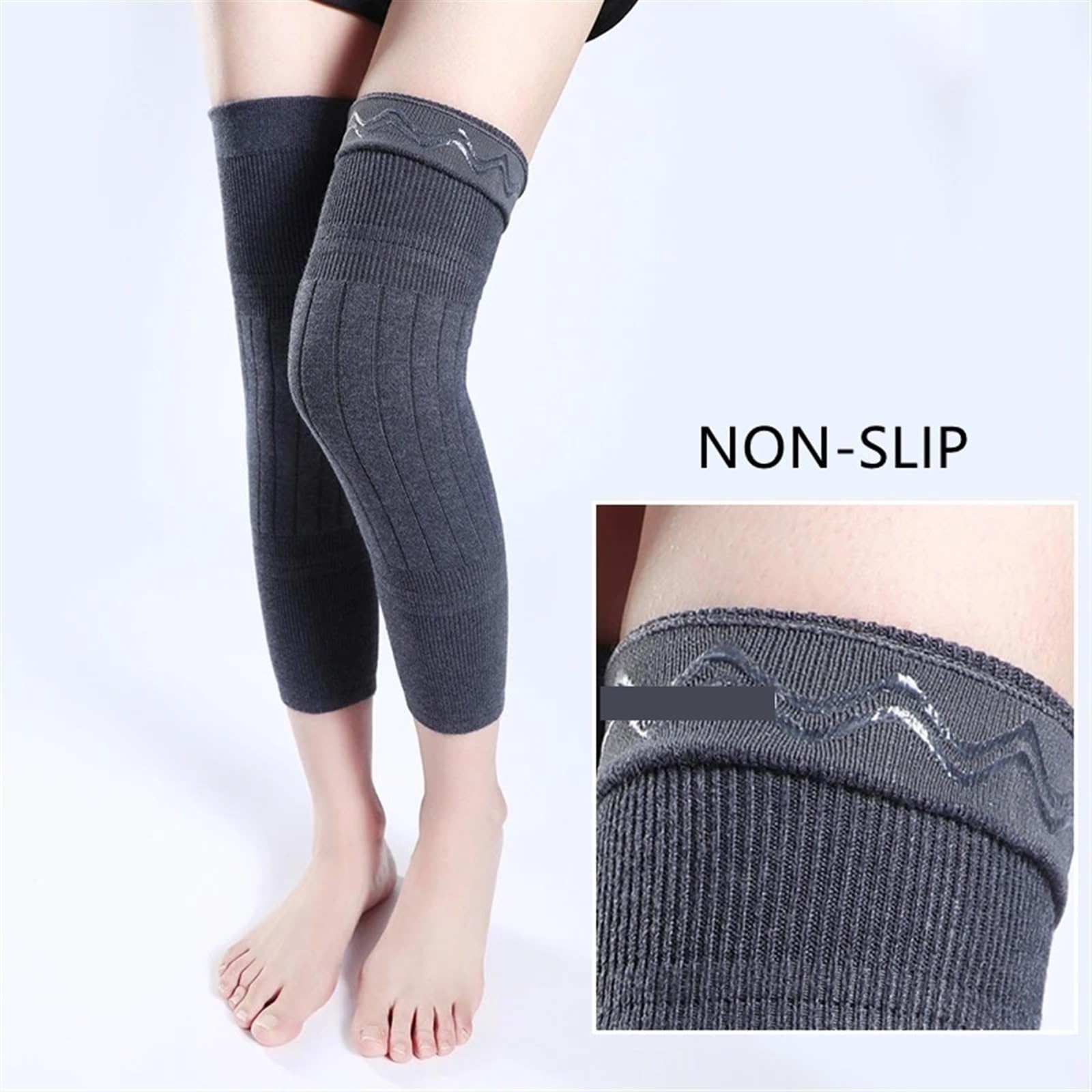 Ginocchiere Protettive Invernali 2 pezzi inverno caldo lana cashmere scaldamuscoli maniche spesse ginocchiere foderate in pile tutore supporto guardia protezione lunghi involucri termici Per Ginocchia