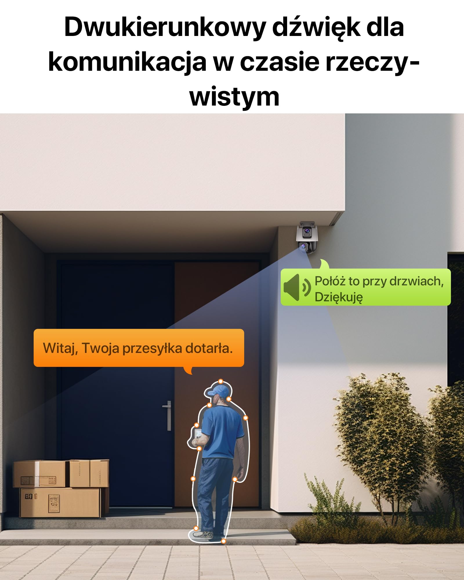 Tenda CH9 kamera do monitoringu zewnętrznego, 6 MP, podwójny obiektyw, zewnętrzna kamera monitorująca, IP66, bezpieczeństwa, automatyczne śledzenie, widoczność w nocy, 2 audio,
