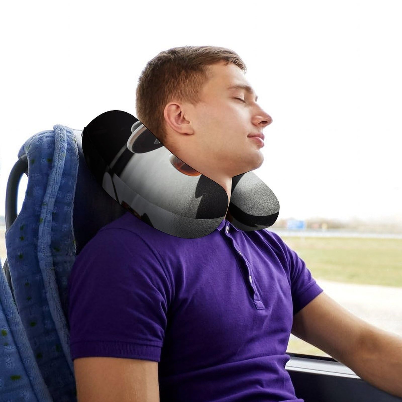 Almohada en forma de U para rueda de monopatín, núcleo de almohada de espuma viscoelástica, cojín, proporciona apoyo para el cuello, almohada de viaje, adecuada para aviones, coches, hogares