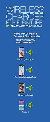 Miniatura 9 de NTW AirEnergy - Almohadilla de carga inalámbrica Qi con certificación WPC para muebles, instalación integrada, broca de sierra incluida. Funciona