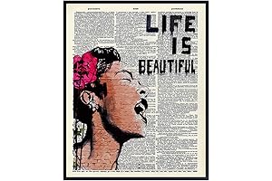 Banksy Wall Art - Upcycled Dictionary Graffiti Art Print, Billie Holiday 8x10...