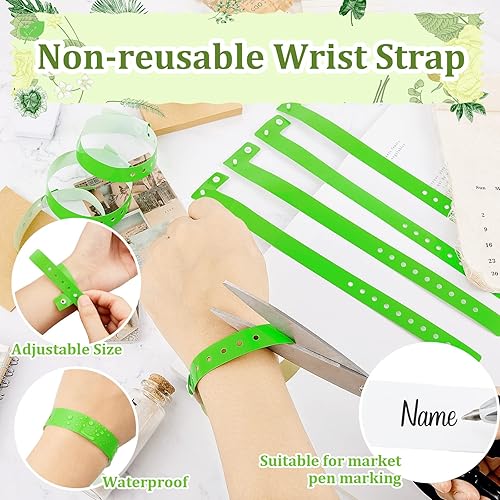 Miniatura 4 de Henoyso 600 pulseras de plástico para eventos, pulsera de vinilo de plástico para eventos, pulsera de identificación de plástico para conciertos,