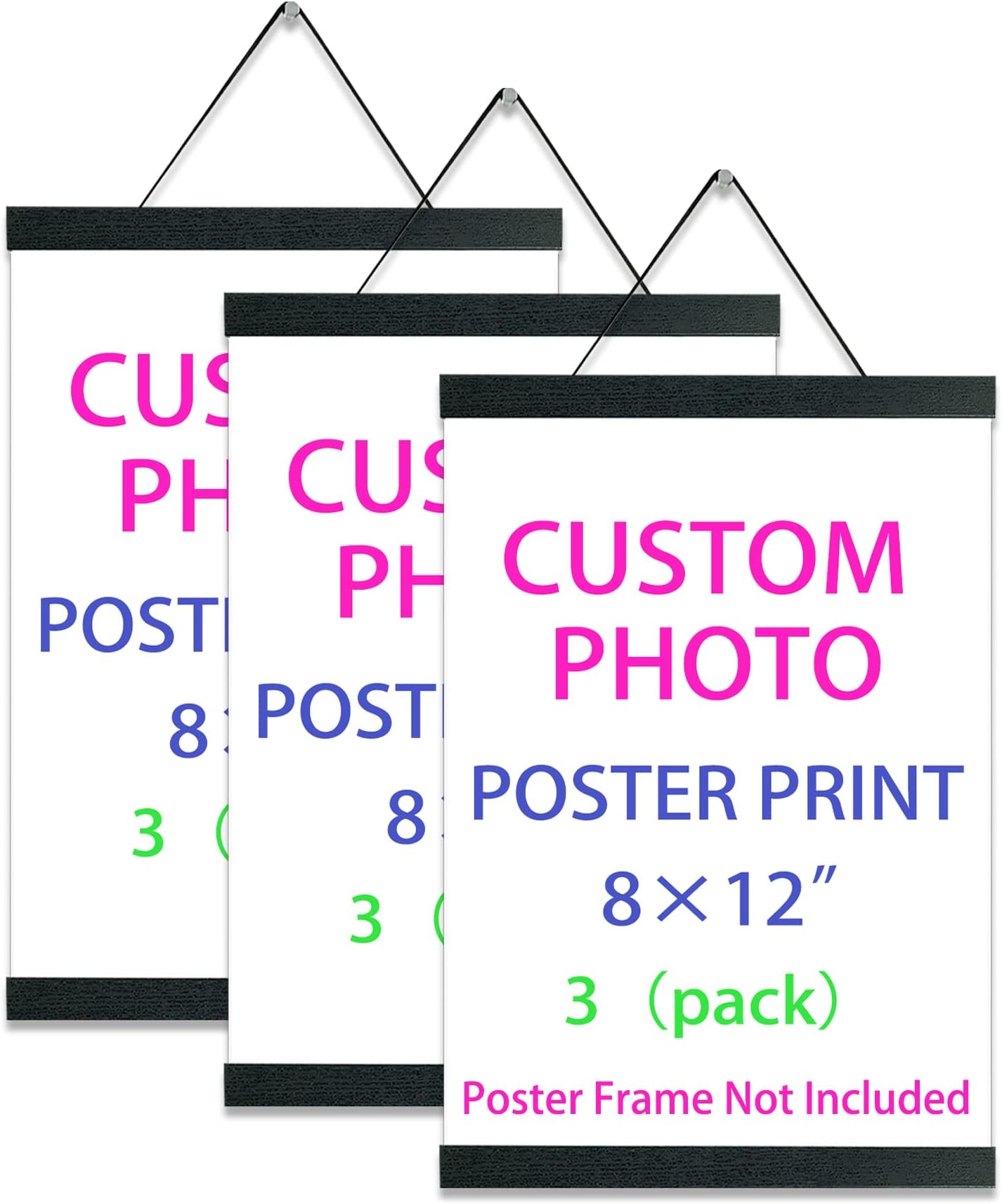 YK artwood Personalized Pictures to Canvas for Wall 8x12 inches,3 Pack, Custom Canvas Prints with Your Photos for Lovers Family,Pet