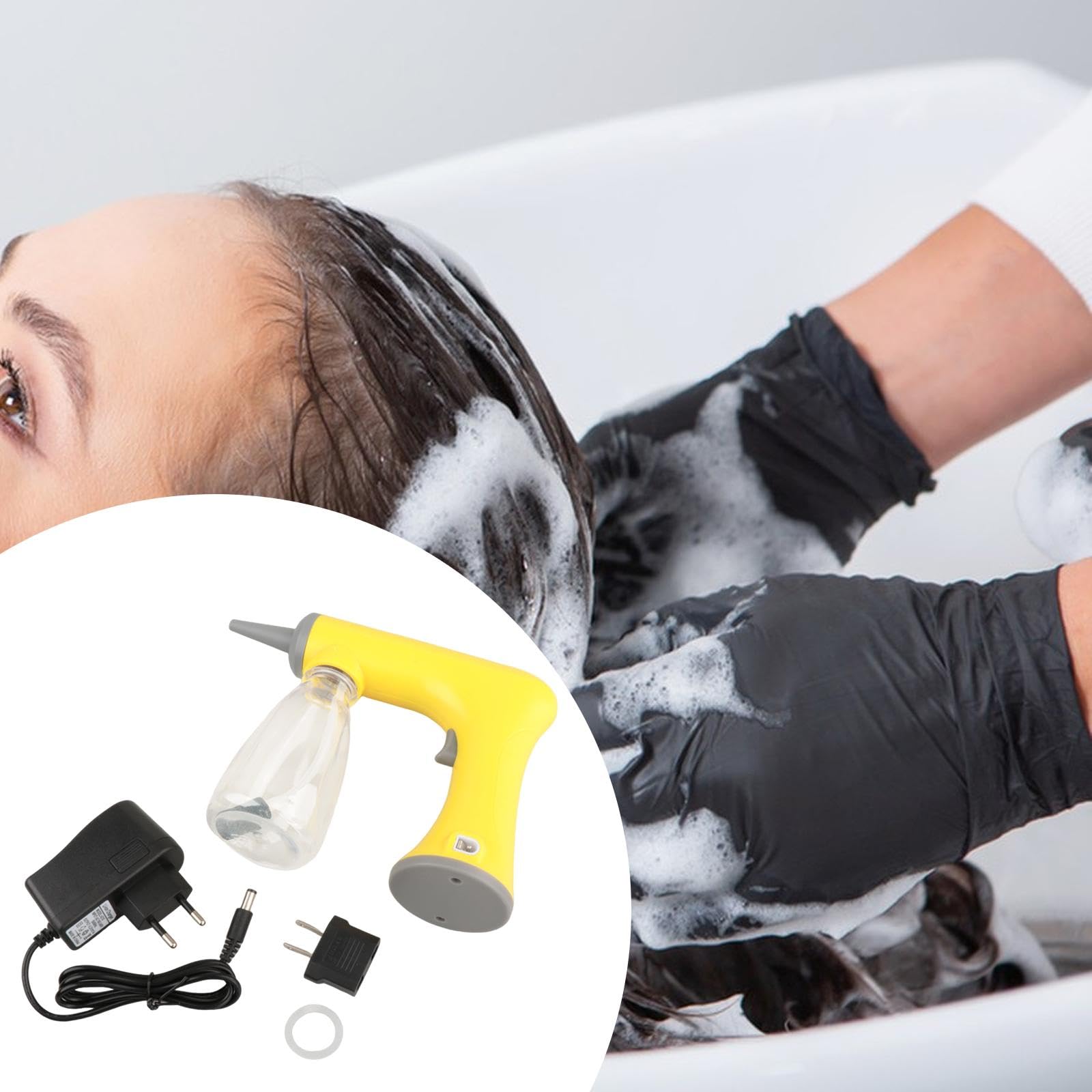 Qianly Perming Foaming Machine Friseur Schaumgerät Elektrisch Aufladbar Bubble Dampfer Geräuscharm Praktisch für Salon Friseursalon Barbierladen, Gelb 150ml