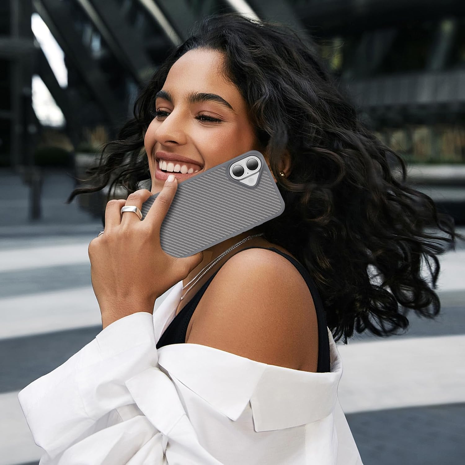 Magnetic Case Designed for iPhone 17 Compatible with MagSafe Rugged Shockproof Carbon Fiber Phone Cover for iPhone 17 6.3 inch,Gray - Image 7