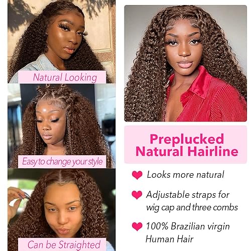 Miniatura 4 de Pelucas de cabello humano transparente HD con encaje frontal transparente HD de 13 x 6 pulgadas de densidad del 200 % para mujeres negras, con pelo