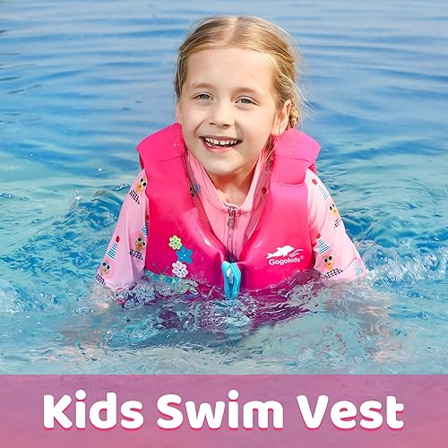 Miniatura 2 de Gogokids Chaleco de natación para niños pequeños, chaqueta de natación premium para niños de 30-40-50-60-70 libras, chaleco flotante ayuda para