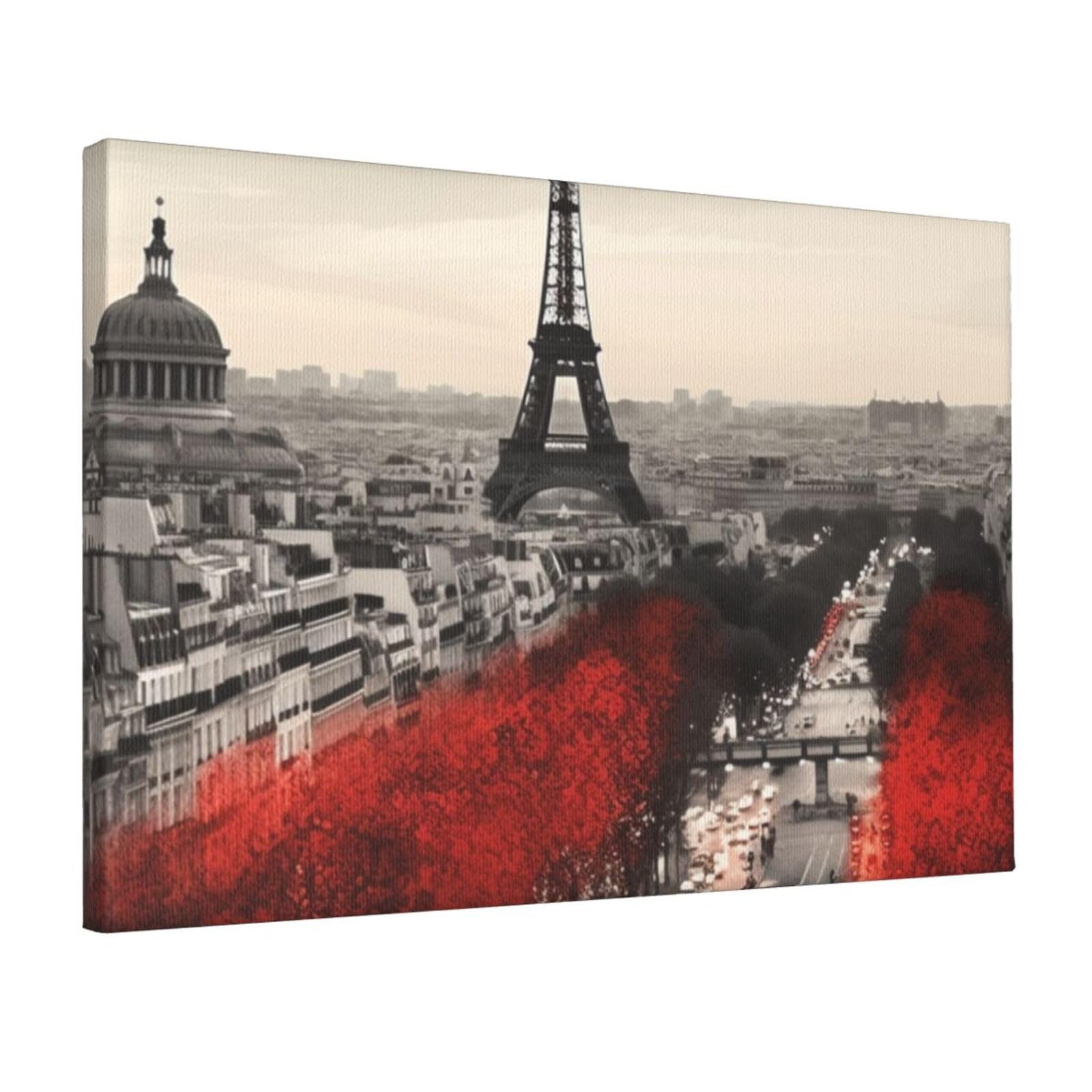 DWVTSLH Paris Poster Paintings Canvas Wall Art Bedroom Prints Home Decor Hanging Picture Modern Home Artworks Aesthetic for Living Room Office Wall Decor 12x18in Unframed