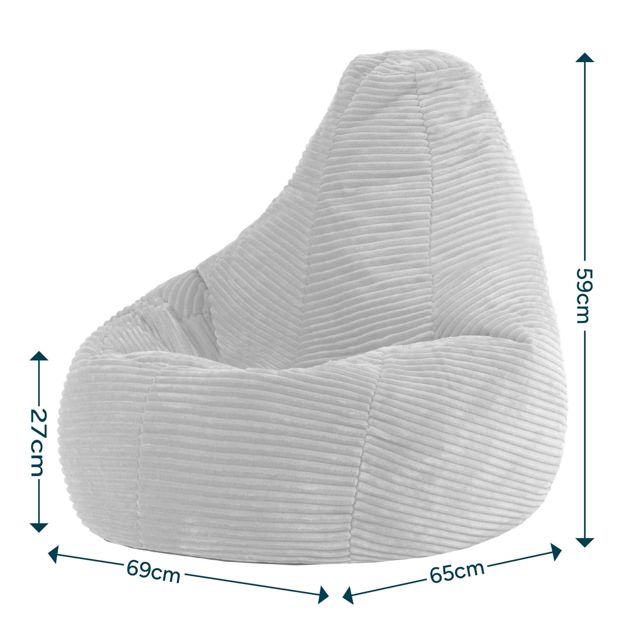 icon Dalton Pouf Bambini, Rosa, Velluto a Coste, Poltrona Sacco con Riempimento Incluso, Sedia Bambini, Mobili Camera da Letto