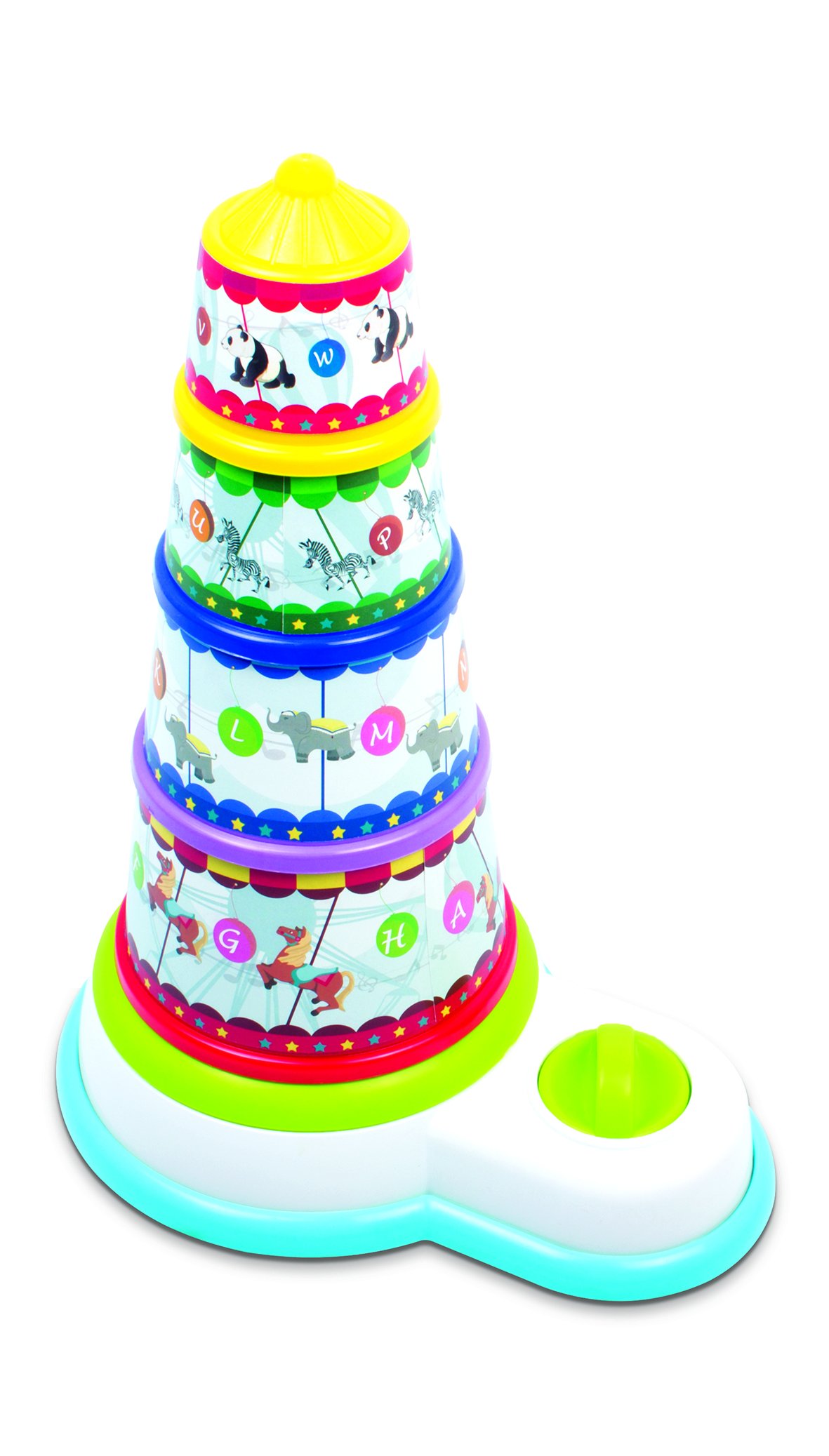 Funskool - Melody Funfair, Multicolour Musical Stacking Toy, Toy for Kids, Helps to Sort,Stack and Nest, 12 Months & Above, Infant and Preschool Toys