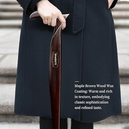 Miniatura 4 de Bastón de madera para hombres y mujeres, madera maciza natural, 3 puntas de goma, resistente, con bolsa de viaje, bastón de madera, bastones marrón